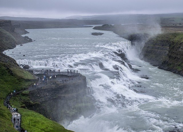 Download gratuito Cascata Gullfoss dell'Islanda - foto o immagine gratuita da modificare con l'editor di immagini online di GIMP