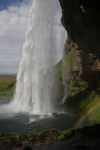 Free download Iceland Waterfall Rainbow -  free photo or picture to be edited with GIMP online image editor