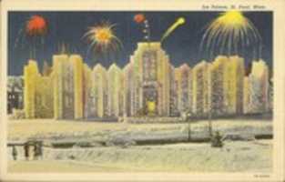Free download Ice Palace, Saint Paul, Minnesota, vintage post card free photo or picture to be edited with GIMP online image editor