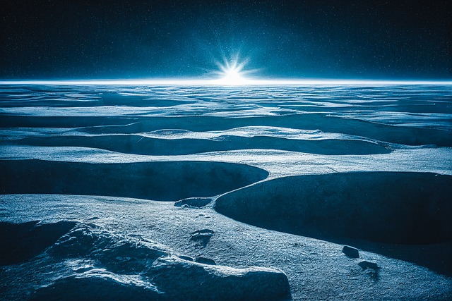 دانلود رایگان عکس منظره فانتزی خورشید برف یخی برای ویرایش با ویرایشگر تصویر آنلاین رایگان GIMP