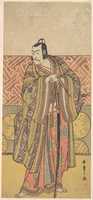 Free download Ichikawa Danjuro V as Kudo Suketsune, Richly Attired, Leaning on His Sword free photo or picture to be edited with GIMP online image editor