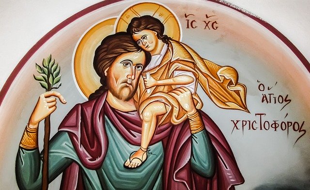 Free download Iconography Paint St Christopher -  free illustration to be edited with GIMP free online image editor