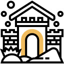 Illuminated Castle Gate at Night  screen for extension Chrome web store in OffiDocs Chromium