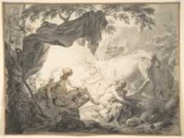 Free download Illustrations to the Metamorphoses of Ovid: Jupiter and Io (.1); Jupiter and Io, disguised as a white beifer (.2); Mercury Rescuing Io from Argus (.3) free photo or picture to be edited with GIMP online image editor