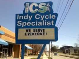Free download Indy Cycle Specialist Sign: We Serve Everyone free photo or picture to be edited with GIMP online image editor