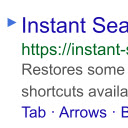 Instant search keyboard shortcut  screen for extension Chrome web store in OffiDocs Chromium