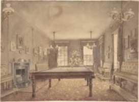 Free download Interior of the billiard room at Lupton House, Devonshire, designed by George Wrightwick for Sir J.B.Y. Buller free photo or picture to be edited with GIMP online image editor
