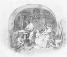 Free download Interior Setting: Carpenter at Work with Family (from Cropsey Album) free photo or picture to be edited with GIMP online image editor
