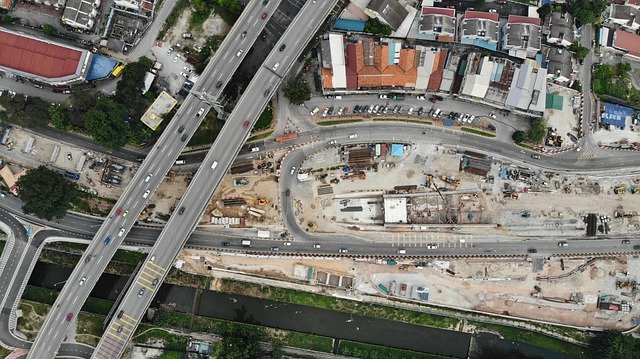 Unduh gratis Intersection Highway Construction - foto atau gambar gratis untuk diedit dengan editor gambar online GIMP