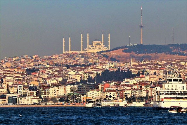 Free download istanbul camlica cami tower sea free picture to be edited with GIMP free online image editor