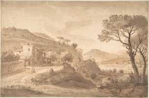 Free download Italianate River Landscape with an Inn free photo or picture to be edited with GIMP online image editor