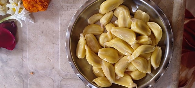 Free download jackfruit fruit bowl table food free picture to be edited with GIMP free online image editor
