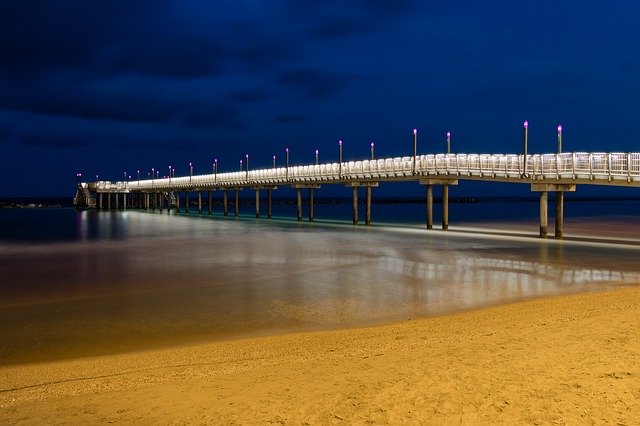 Download grátis Jetty Bridge Sea - foto ou imagem gratuita para ser editada com o editor de imagens online GIMP