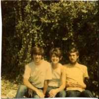 Free download Jim, Jane and Dave, 21st St. house backyard, ca 1970 free photo or picture to be edited with GIMP online image editor