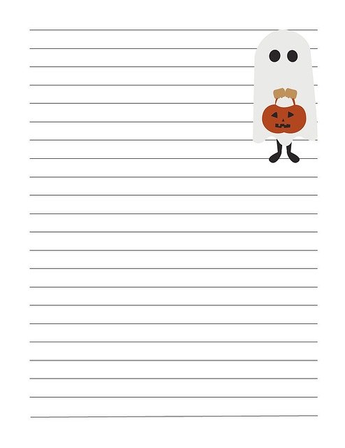 Free download Journal Page Halloween Ghost -  free illustration to be edited with GIMP free online image editor