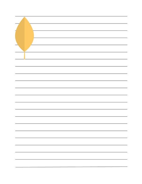 Free download Journal Page Yellow Leaf -  free illustration to be edited with GIMP free online image editor