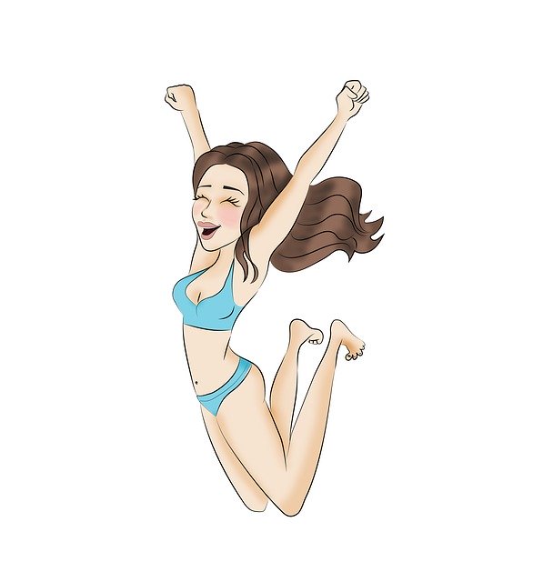 Free download Jumping Girl In Bikini -  free illustration to be edited with GIMP free online image editor