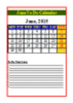 Free download June To Do Calendar DOC, XLS or PPT template free to be edited with LibreOffice online or OpenOffice Desktop online