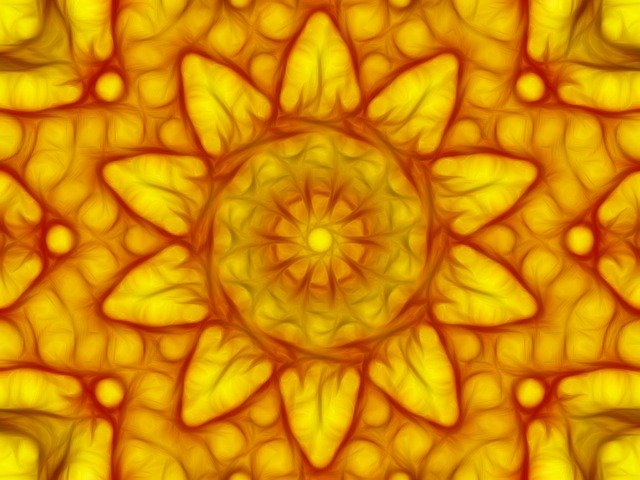 Free download Kaleidoscope Floral Mandala Yellow -  free illustration to be edited with GIMP free online image editor