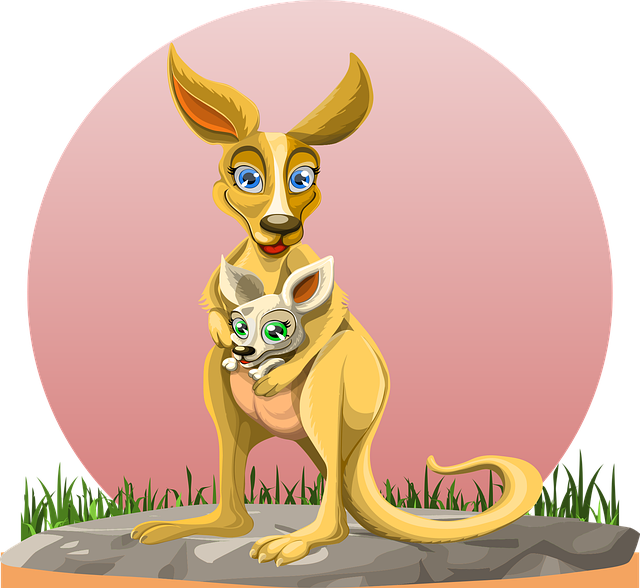 Free download Kangaroo With Cub - Free vector graphic on Pixabay free illustration to be edited with GIMP free online image editor