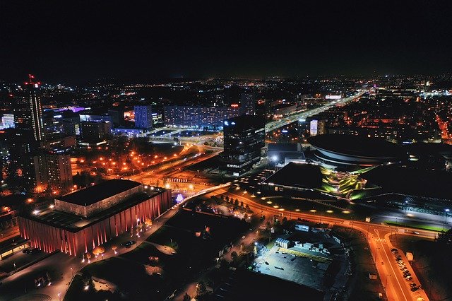 Template Photo Katowice Night Poland -  for OffiDocs
