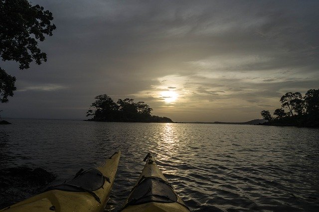 Free download Kayaking Nicaragua Sunset -  free photo or picture to be edited with GIMP online image editor