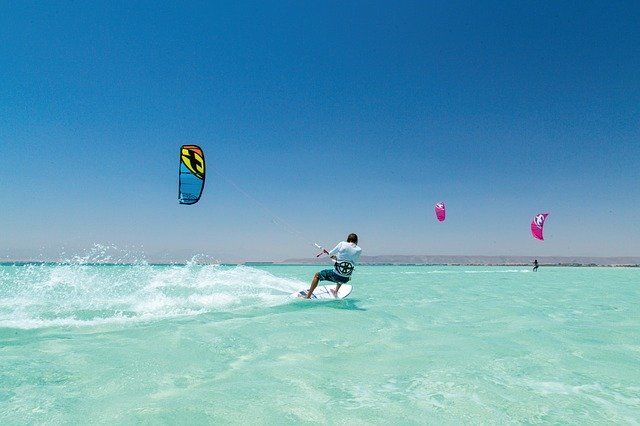Free download Kite Surfing Kitesurfing Sea Water -  free photo or picture to be edited with GIMP online image editor
