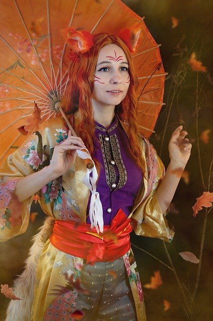Free download kitsune cosplayer a fox posing free picture to be edited with GIMP free online image editor