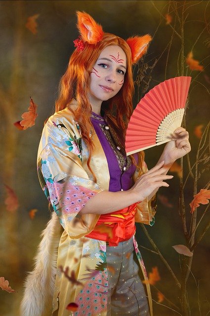 Free download kitsune cosplayer pose a fox style free picture to be edited with GIMP free online image editor