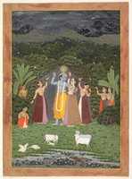 Free download Krishna and the Gopis Take Shelter from the Rain free photo or picture to be edited with GIMP online image editor