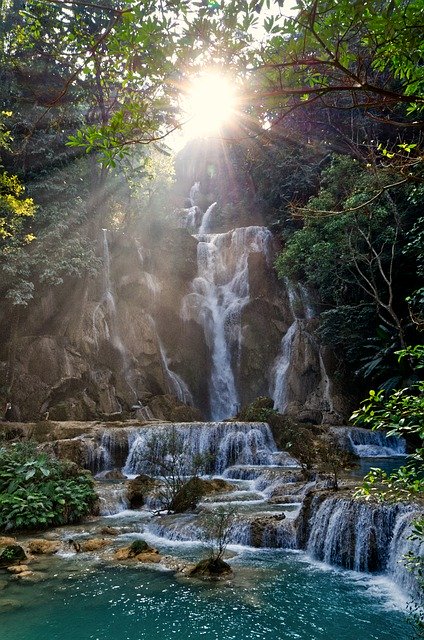 Kostenloser Download Kuang Si Wasserfall Luang Prabang - kostenloses kostenloses Foto oder Bild zur Bearbeitung mit GIMP Online-Bildbearbeitung