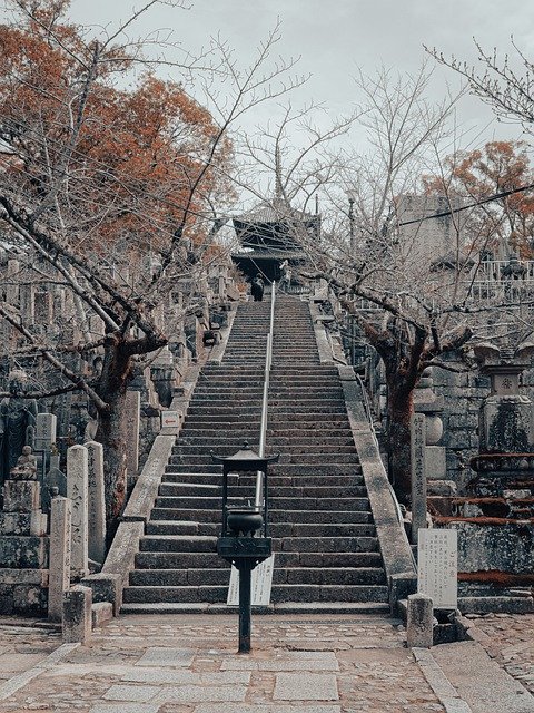 Kostenloser Download von Kyoto Japan Travel Spring Stairs Kostenloses Bild, das mit dem kostenlosen Online-Bildeditor GIMP bearbeitet werden kann