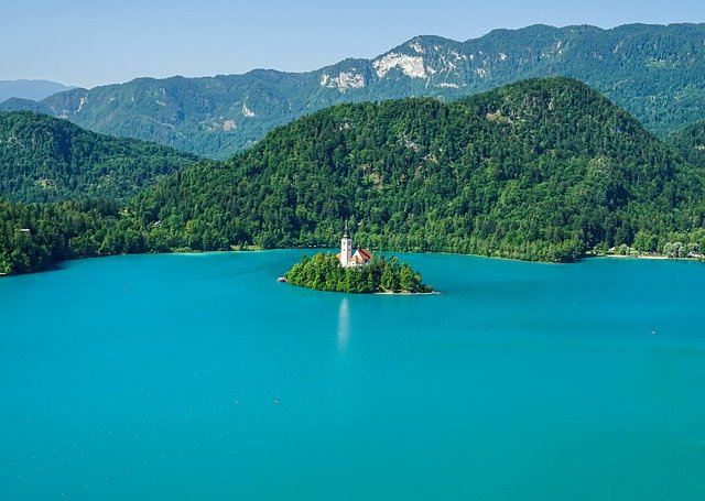 Descarga gratuita Lake Bled Slovenia Church - foto o imagen gratuita para editar con el editor de imágenes en línea GIMP