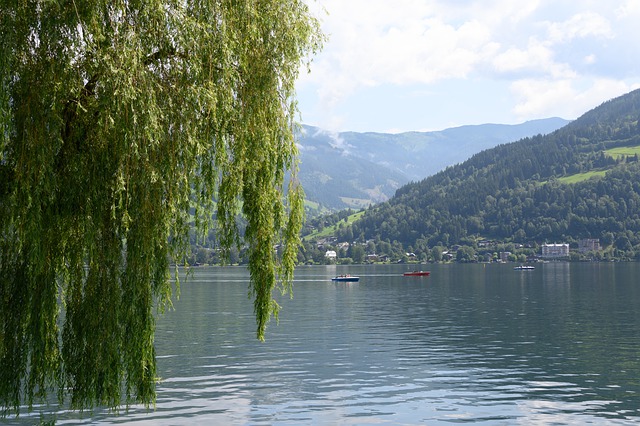 Free download lake boats mountains water tree free picture to be edited with GIMP free online image editor