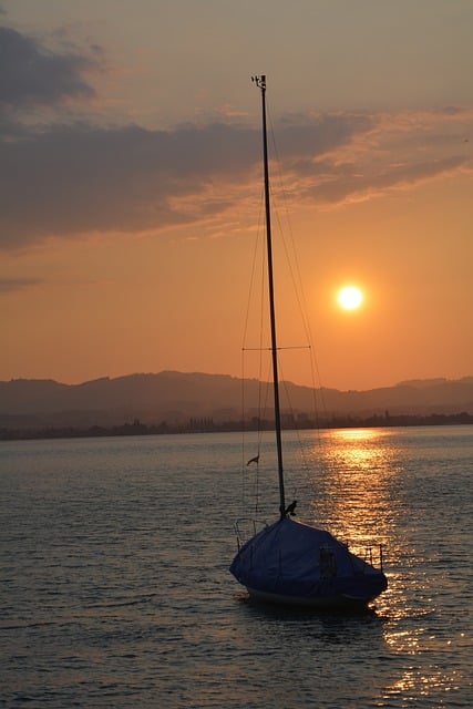 Free download lake boat sunset sun sunlight free picture to be edited with GIMP free online image editor