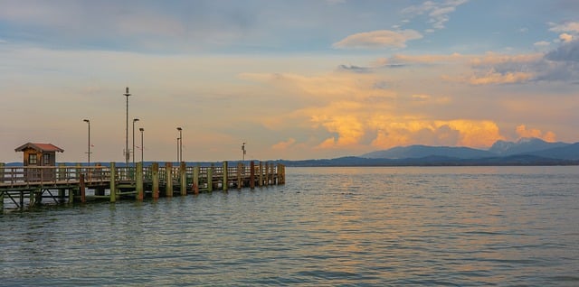 Free download lake clouds mountains ship berth free picture to be edited with GIMP free online image editor