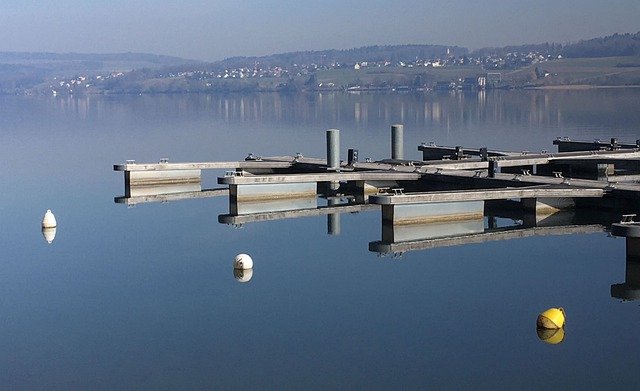 Free download lake dock fog sea water free picture to be edited with GIMP free online image editor