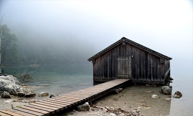 Free download Lake Fog Hut -  free photo or picture to be edited with GIMP online image editor