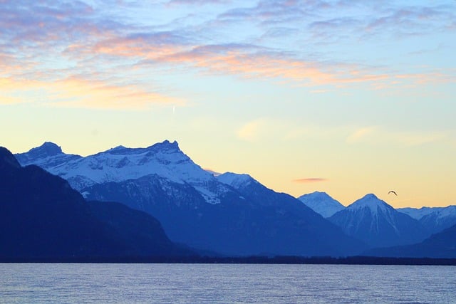 Free download lake geneva sunrise mountains free picture to be edited with GIMP free online image editor