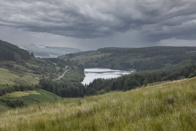 Free download lake hills mountains grass clouds free picture to be edited with GIMP free online image editor