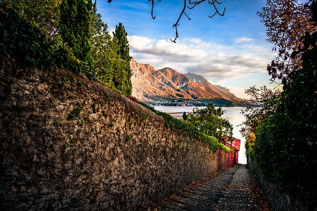 Free download lake lake como alley cobble free picture to be edited with GIMP free online image editor