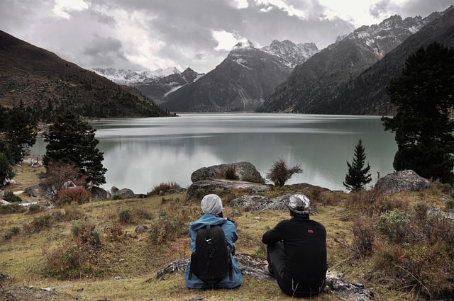 Free download lake mountain lovers nature free picture to be edited with GIMP free online image editor