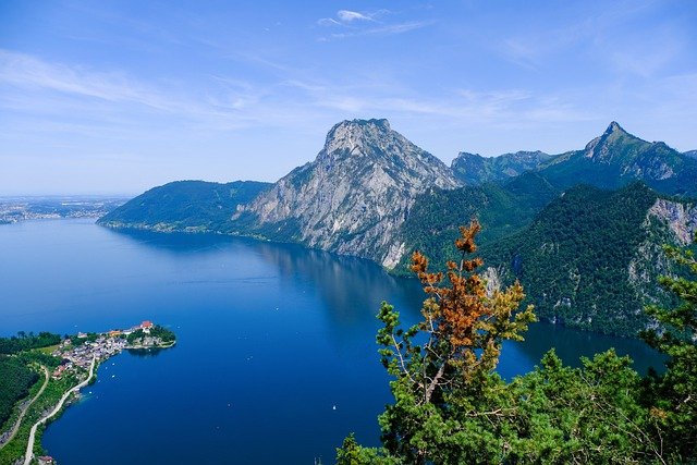 Free download lake mountains trees landscape free picture to be edited with GIMP free online image editor