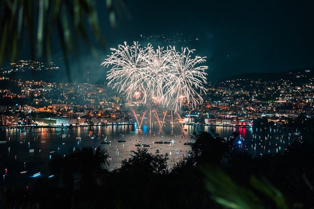 Free download lake port fireworks sparkles free picture to be edited with GIMP free online image editor