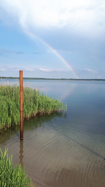 Descărcare gratuită Lake Sun Rainbow - fotografie sau imagini gratuite pentru a fi editate cu editorul de imagini online GIMP