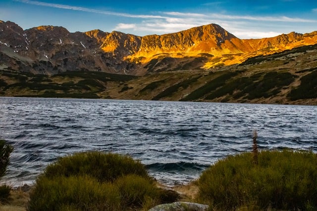 Free download lake sunrise mountains shoreline free picture to be edited with GIMP free online image editor