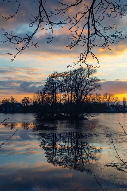 Free download lake sunset evening atmosphere eve free picture to be edited with GIMP free online image editor