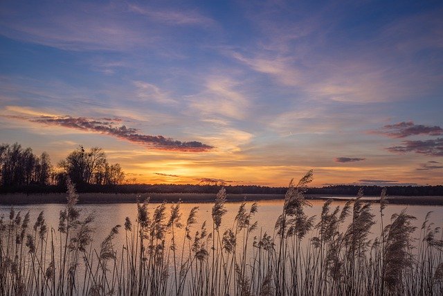 Free download lake sunset sky nature landscape free picture to be edited with GIMP free online image editor