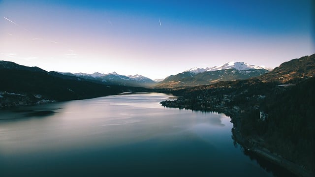 湖で泳ぐ、日没、冷たい太陽、冬、無料の画像をGIMPで編集する無料のオンライン画像エディターを無料でダウンロード