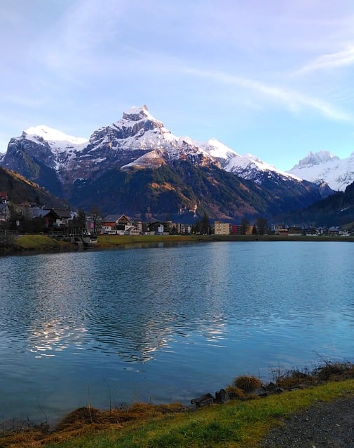 Free download lake village mountains alpine alps free picture to be edited with GIMP free online image editor